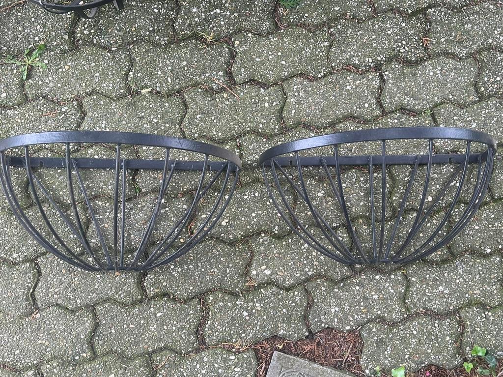 Lot de 2 rateliers - jardinières Vintage  - Fer forgé, Enlèvement ou Envoi, Comme neuf, Métal, Balcon