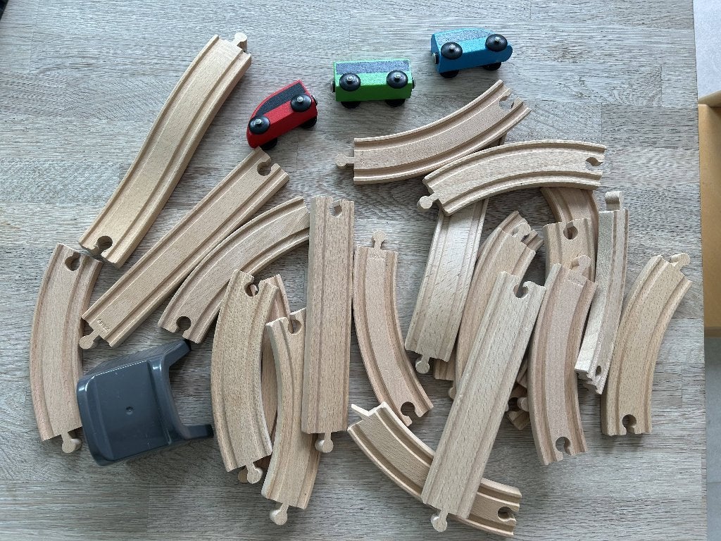 Lillabo Houten spoorweg set met trein (Ikea), Kinderen en Baby's, Ophalen, Gebruikt