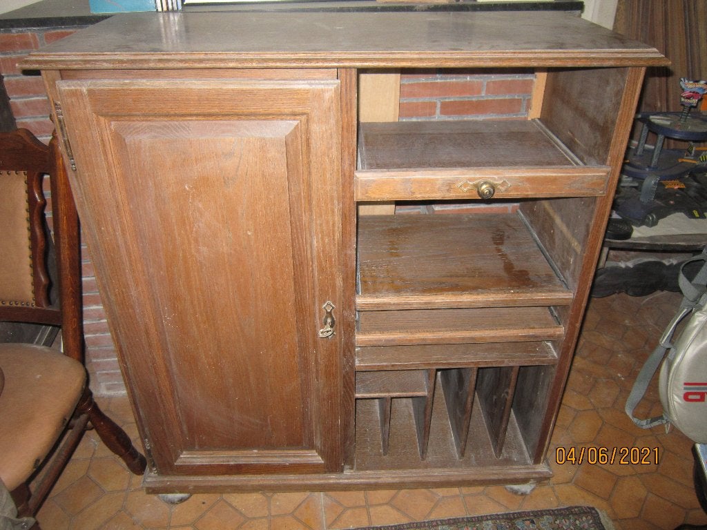 Meuble adapté audio panneaux chêne Adam D, Huis en Inrichting, Kasten |Televisiemeubels, Ophalen, Gebruikt, Eikenhout