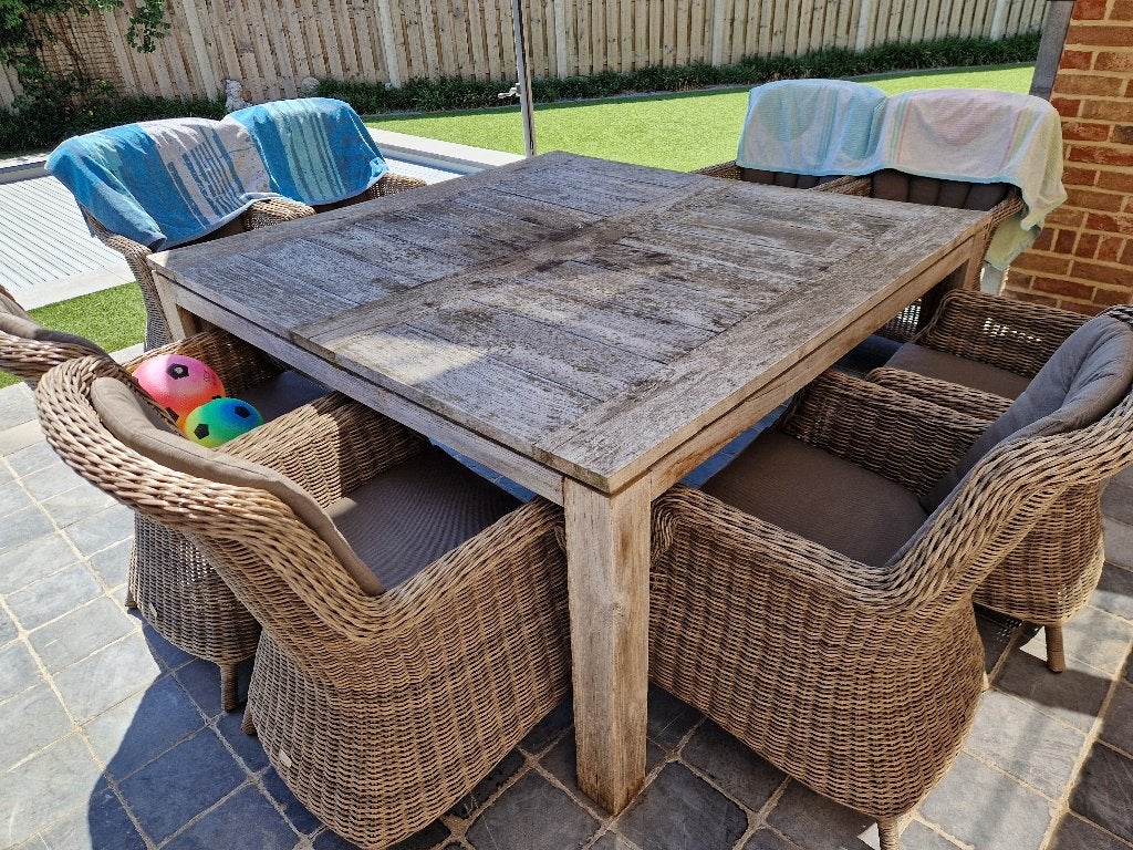 Tuintafel teak, Ophalen, Gebruikt, Vierkant, Teakhout