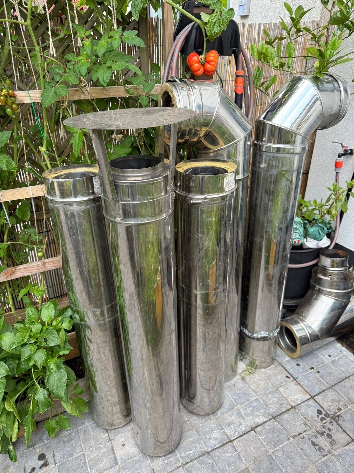 Inox geisoleerde buizen, Ophalen, Zo goed als nieuw, Inox, Bochten