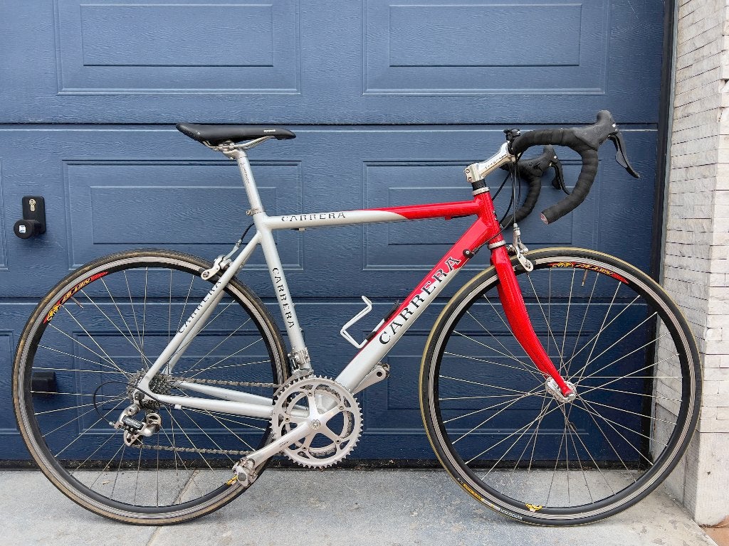 Carrera koersfiets 2x9 versnellingen, Gebruikt, Aluminium, 15 tot 20 versnellingen, 53 tot 57 cm