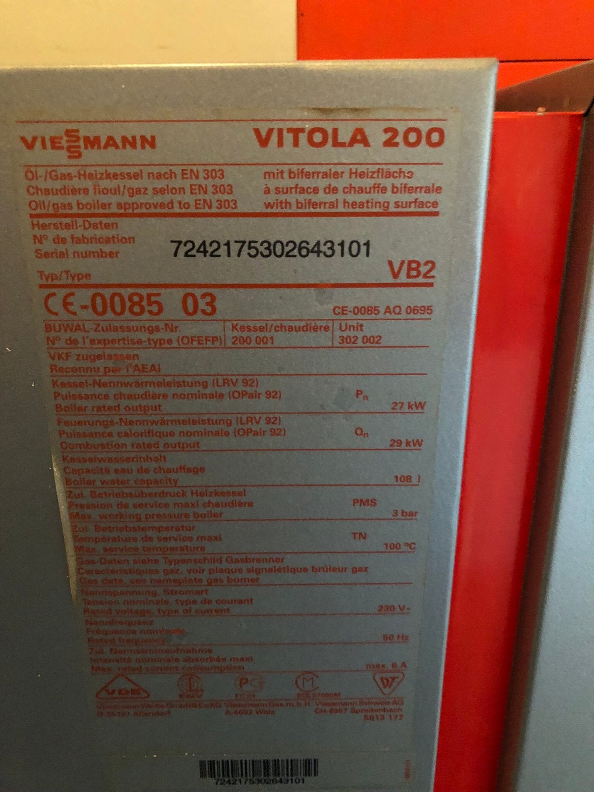 Viessmann vitola 200, Enlèvement, Comme neuf