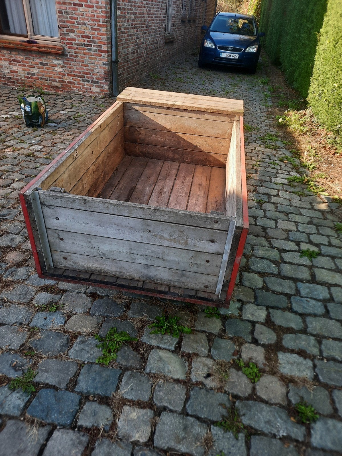 Houten kar.Afhalen Koekelare., Ophalen
