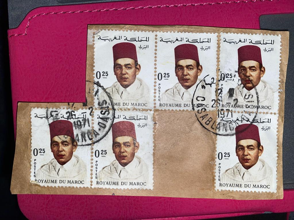 6 postzegels Marokko S.M. Hassan II 0,251968-1971 G staat, Verzenden, Marokko, Gestempeld