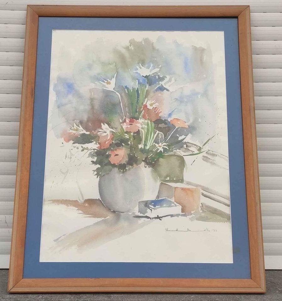 aquarelle fleur signe, Antiquités & Art, Enlèvement