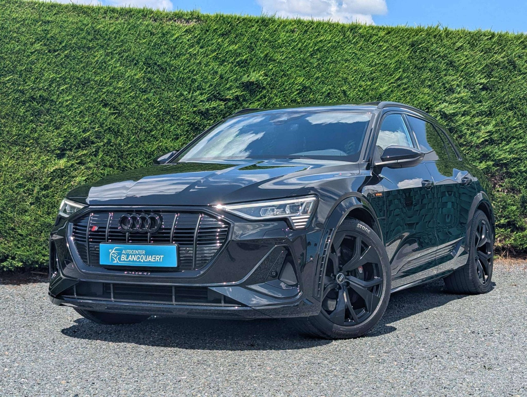 Audi Q8 e-tron (Q8) S 503pk - opendak - 2x s-line - ambiance, Auto's, Automaat, Gebruikt, Zwart, Leder
