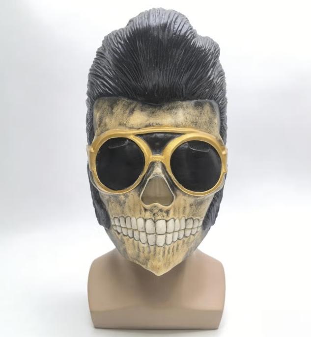 Vintage Elvis skull full face latex masker, Verzenden, Nieuw