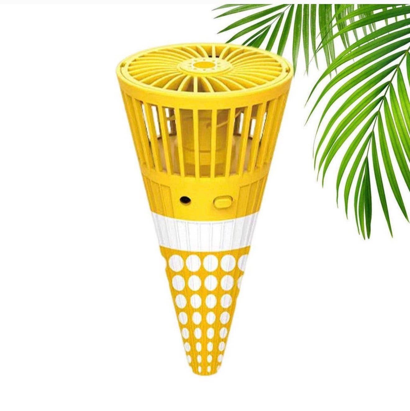 Ventilateur manuel rechargeable USB crème glacée jaune glace, Electroménager, Enlèvement ou Envoi, Neuf