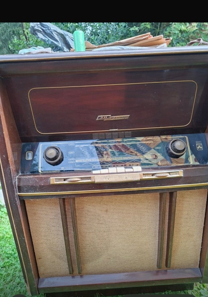 Meuble radio tourne disque grundig 3D klang vintage, Enlèvement, Utilisé, Tourne-disque, Autres marques