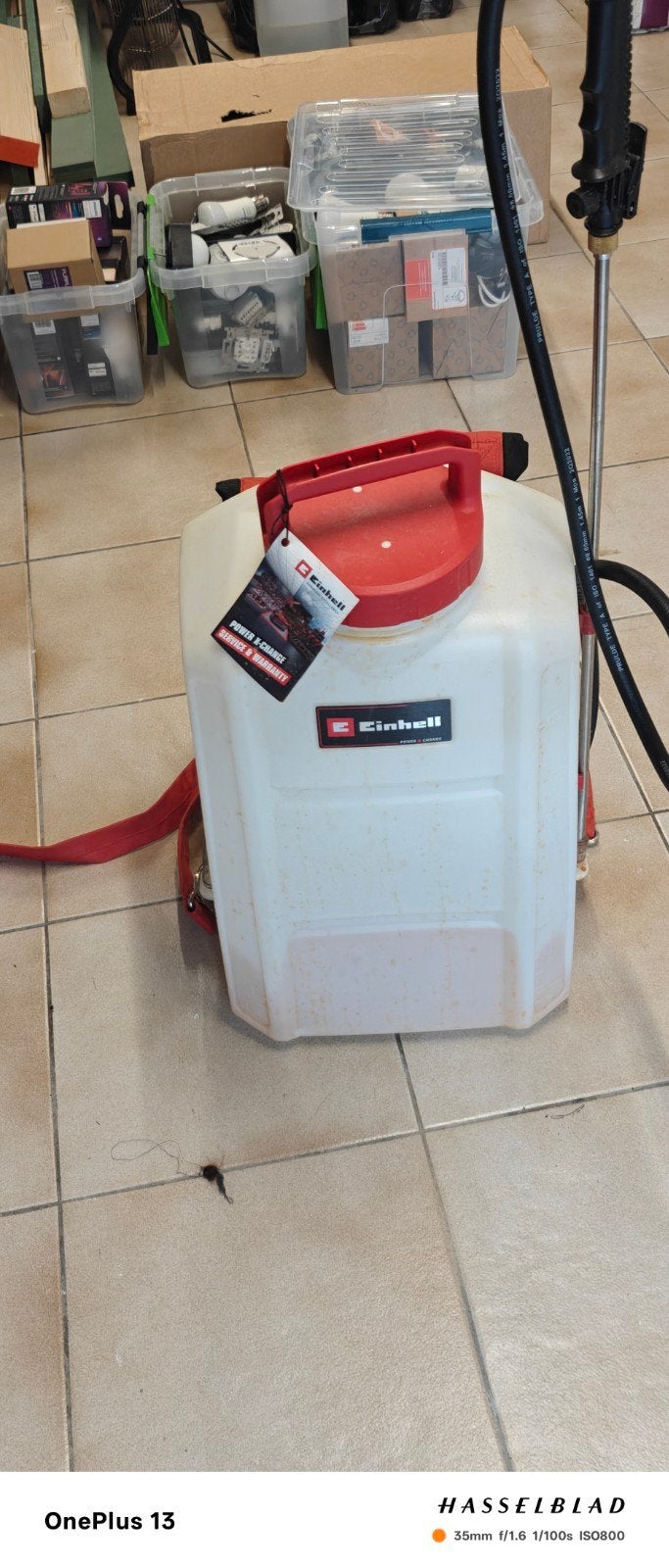 Einhell accu drukspuit 15l.,zo goed als nieuw+accessoires, Tuin en Terras, Ophalen