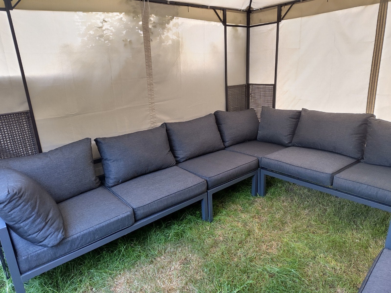 Loungeset voor terras/tuin roestvrij aluminium met tafel, Tuin en Terras, Tuinsets en Loungesets, Loungeset, Aluminium, Stoel