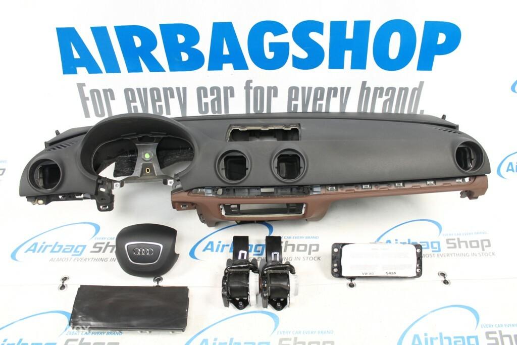 Airbag kit Tableau de bord noir/brun 4 branche Audi A3 8V
