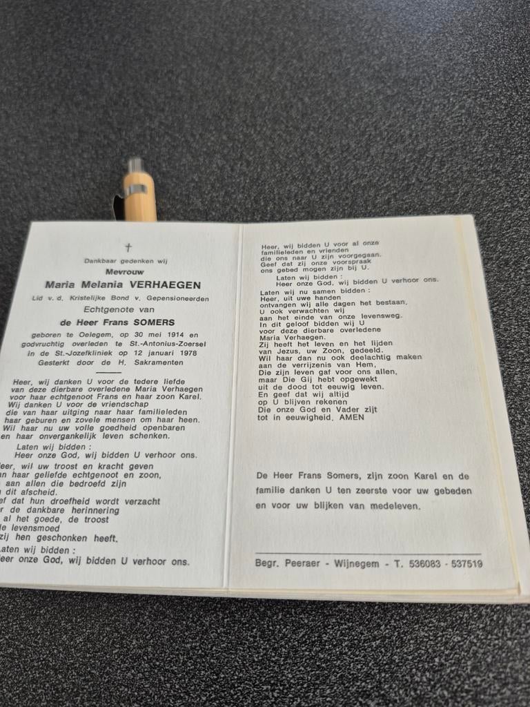 Bidprentjes Oelegem, Ophalen of Verzenden