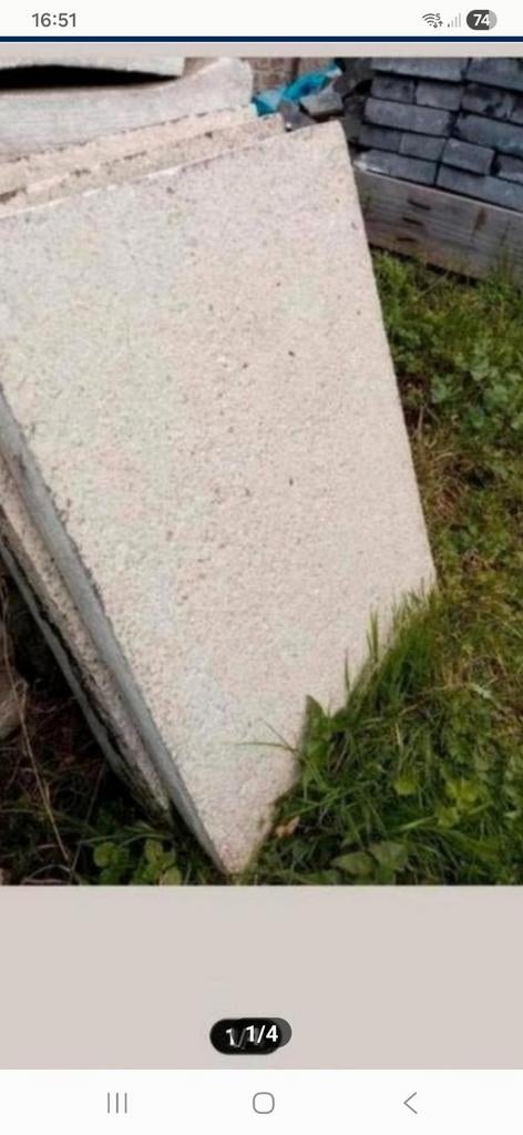 Dalles de béton (margel), Ophalen, Beton