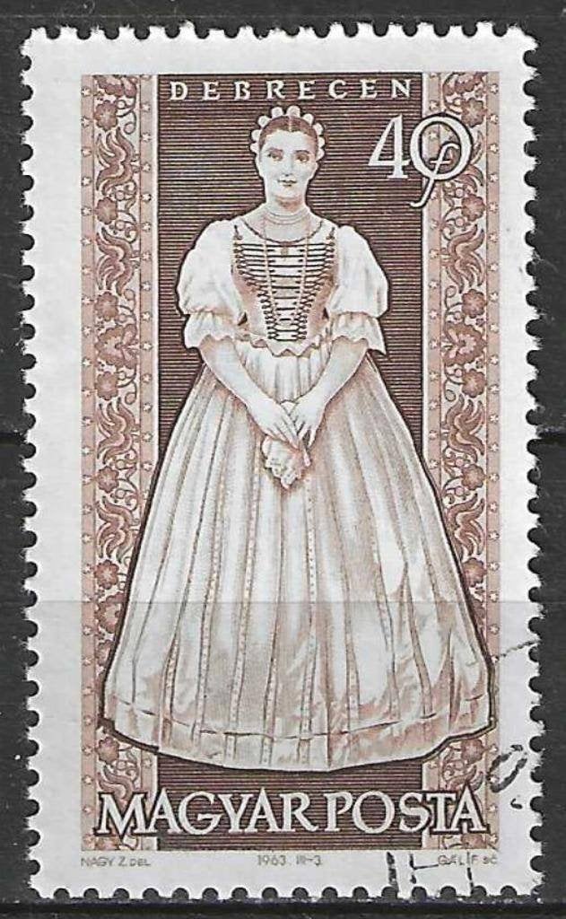Hongarije 1963 - Yvert 1581 - Klederdracht en Kunst (ST), Postzegels en Munten, Postzegels | Europa | Hongarije, Verzenden, Gestempeld