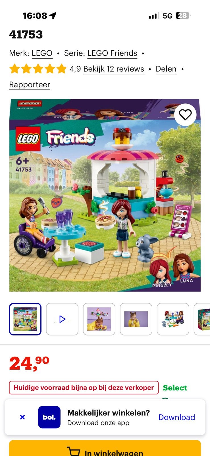 LEGO Friends Honden reddingsfiets (41738),, Ophalen, Zo goed als nieuw