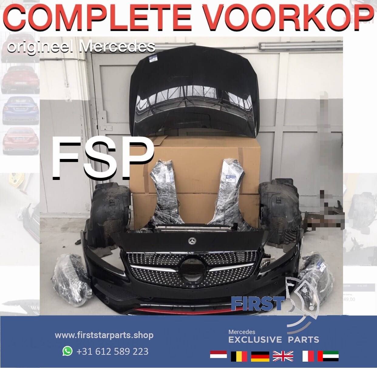 W176 FACELIFT AMG VOORKOP Mercedes A Klasse 2012-2018 ZWART, Auto-onderdelen, Gebruikt, -, -, Ophalen of Verzenden