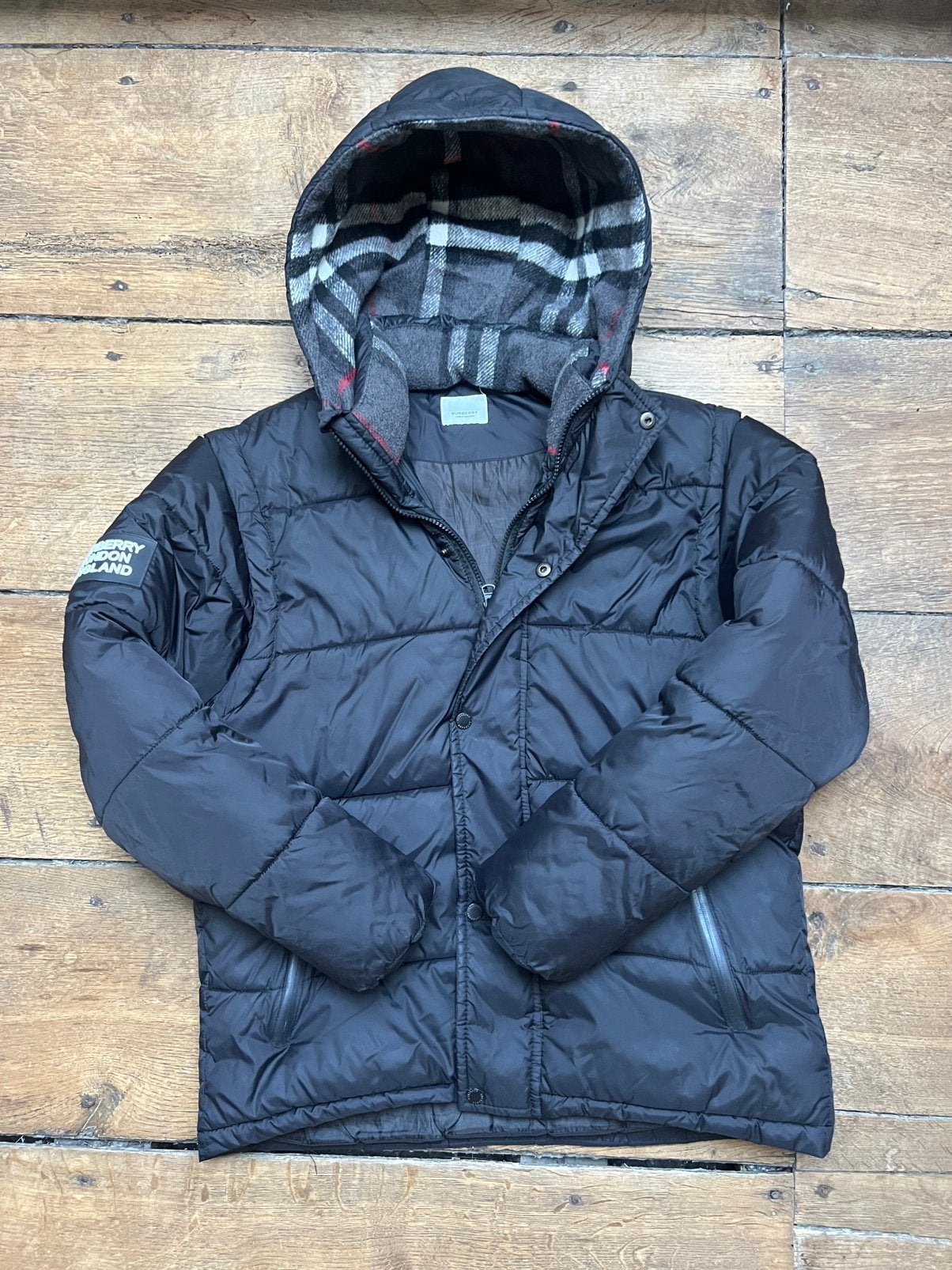 BURBERRY LONDON ENGLAND DOUDOUNE NOIRE MANCHES DETACHABLES, Kleding | Heren, Jassen | Winter, Verzenden, Zo goed als nieuw