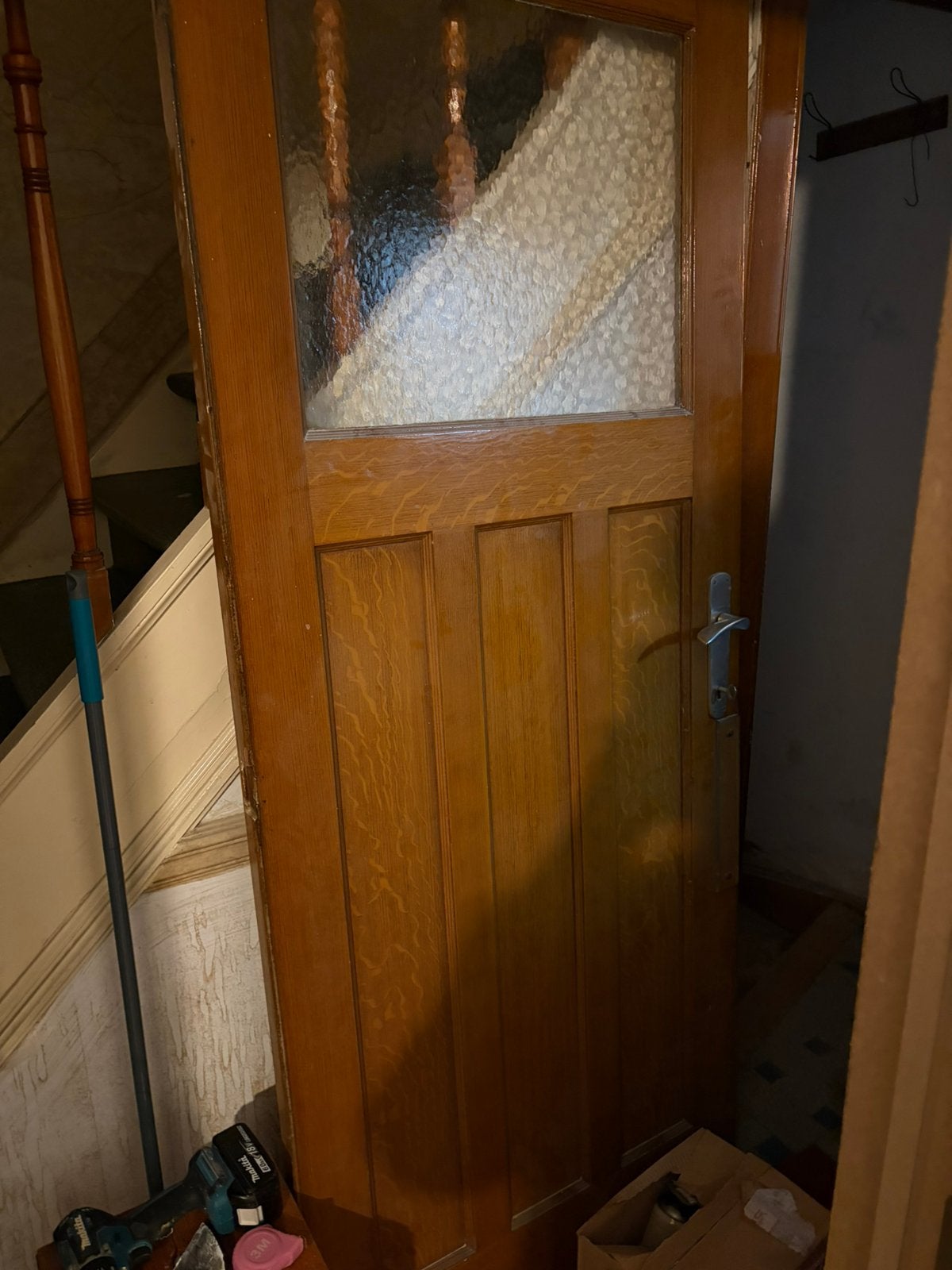 6 portes intérieures anciennes en bois avec vitrage 82 x 200, Enlèvement, Comme neuf, Bois