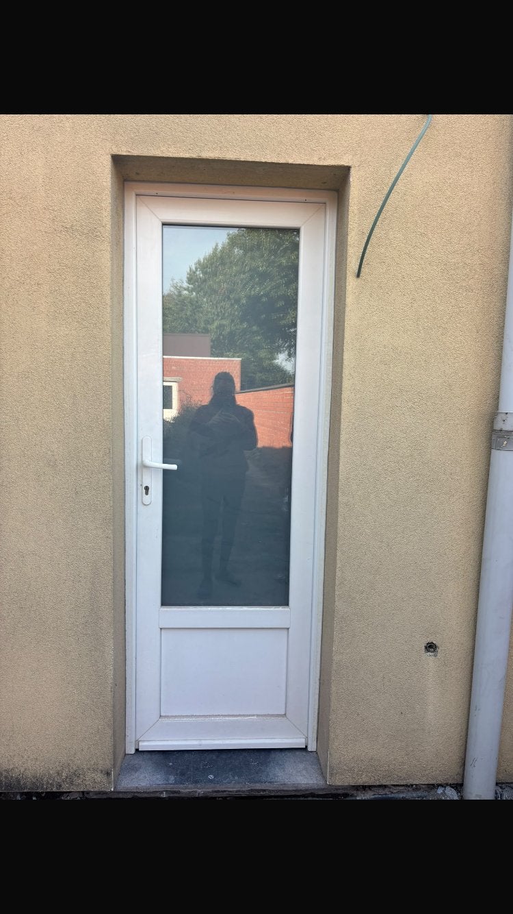 Achterdeur in witte Pvc, Ophalen, Gebruikt