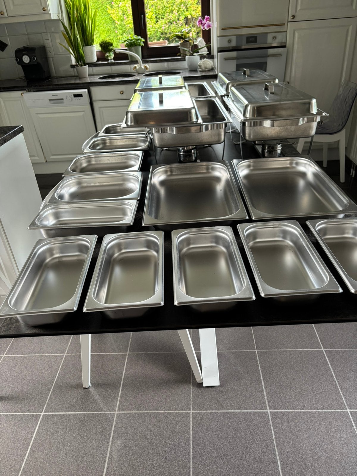 Lot de chafing dishes / réchauds professionnels en inox, Maison & Meubles, Cuisine | Éléments de cuisine, Enlèvement, Comme neuf