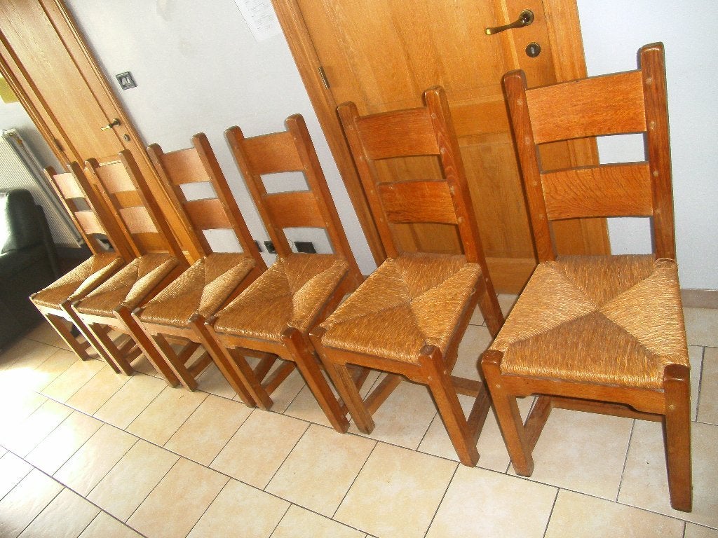 6 chaise design vintage brutaliste 100% anciennes originales, Enlèvement
