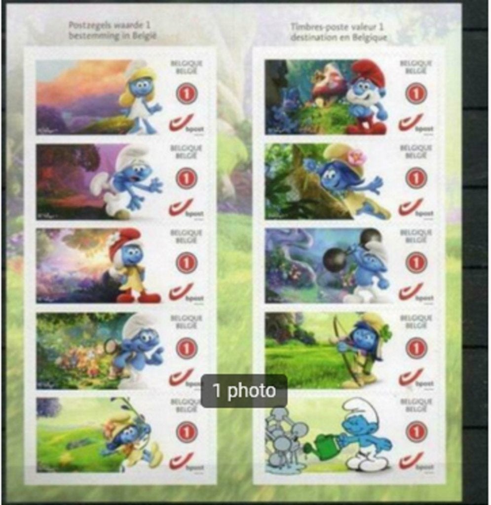 duostamps sous blister : schtroumpfs - smurfen, Timbres & Monnaies, Enlèvement