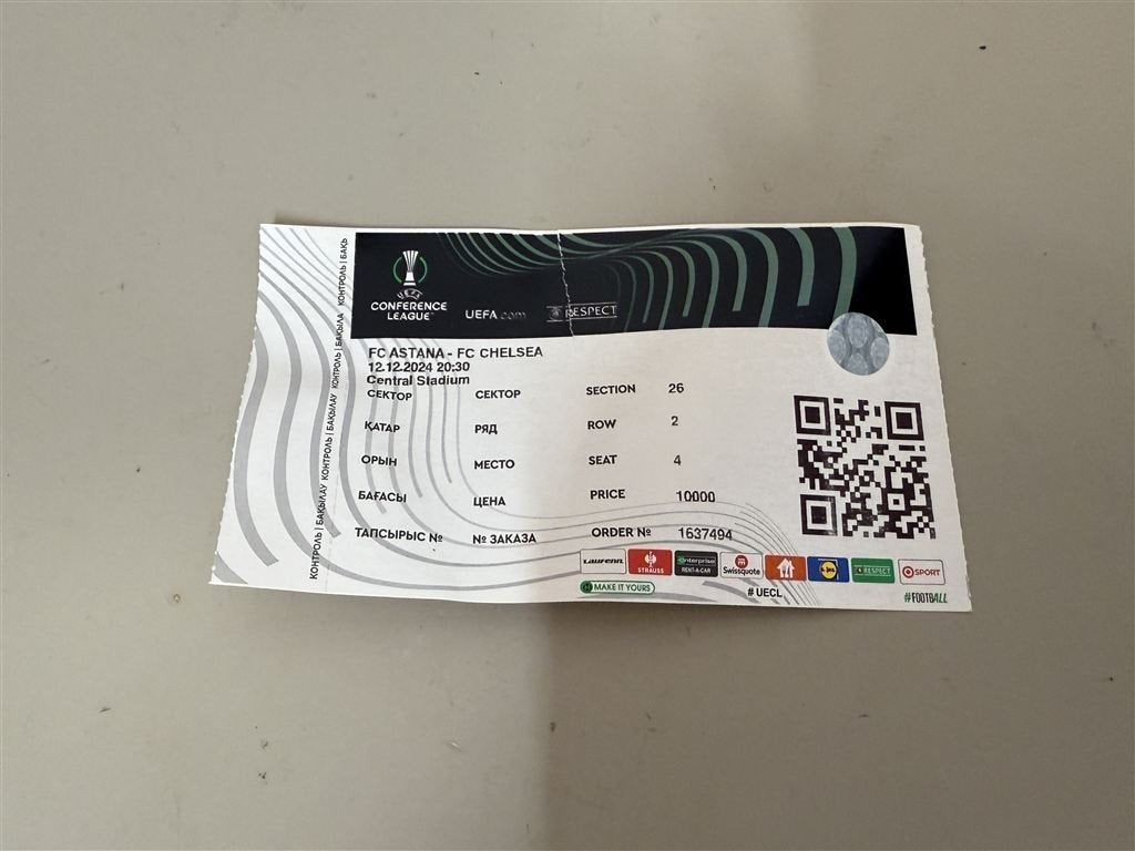 Toegangskaart Astana vs Chelsea - UEFA Conference League 202, Tickets & Billets