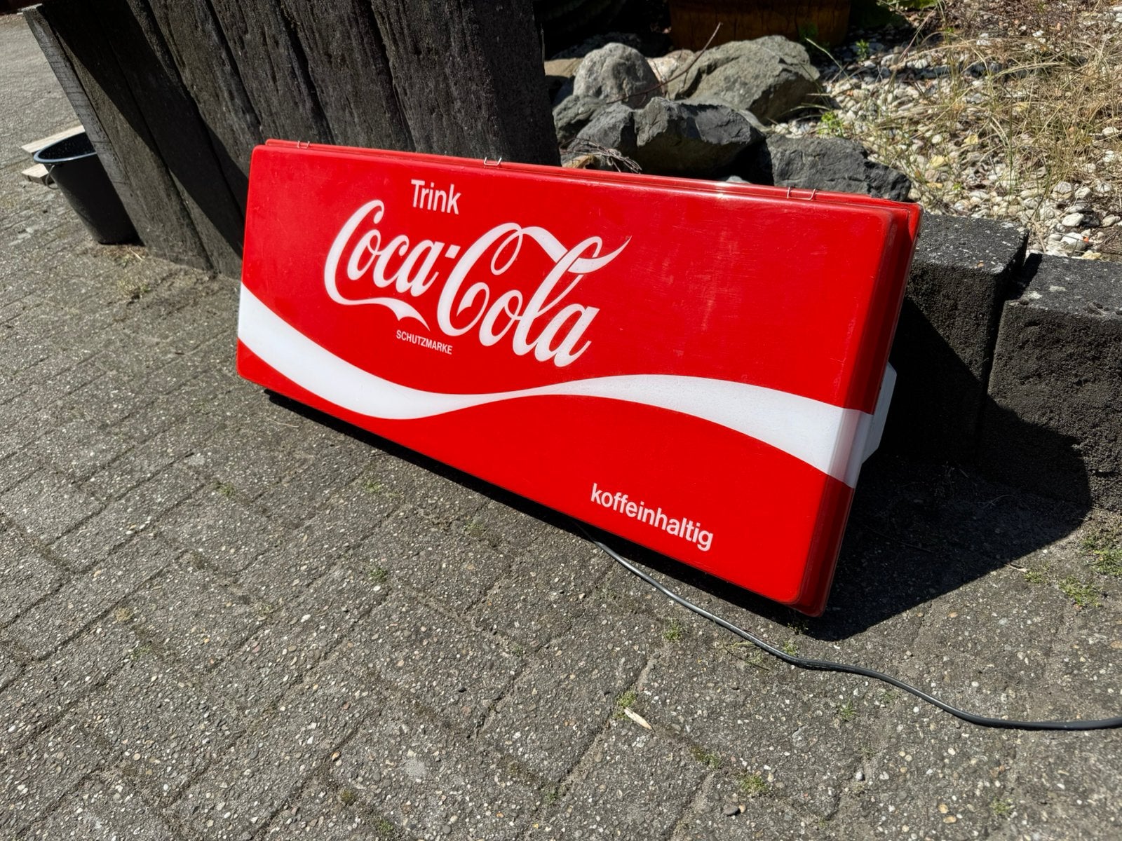 Coca Cola oude reclame lichtbak, Verzamelen, Ophalen, Gebruikt, Lichtbak of (neon) lamp