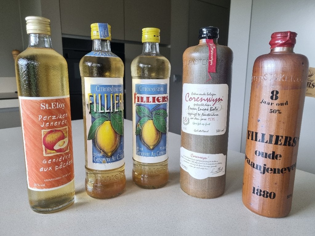 Set Jenevers : oude Filliers 8J & Bols + 3 GRATIS, Ophalen, Nieuw, Vol