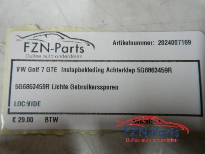 Bekleding Achterklep Volkswagen Golf (22741299) (5G6863459R), Enlèvement ou Envoi, Utilisé