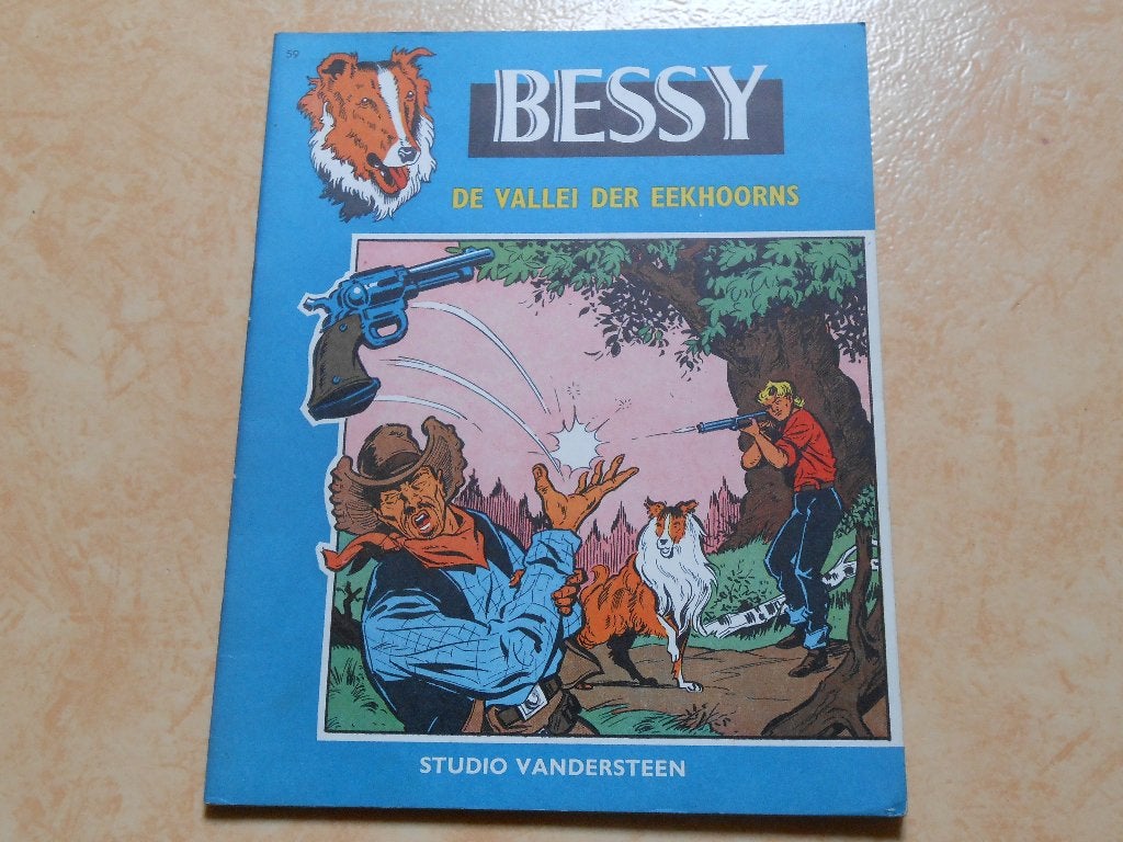 Bessy 59 De vallei der eekhoorns 1965 1 ste druk., Willy Vandersteen, Eén stripboek, Ophalen of Verzenden, Zo goed als nieuw