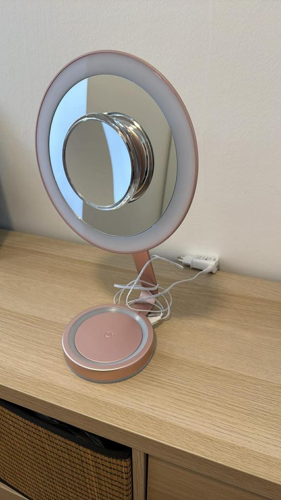 Makeupspiegel met verlichting, Huis en Inrichting, Ophalen, Zo goed als nieuw, Rond