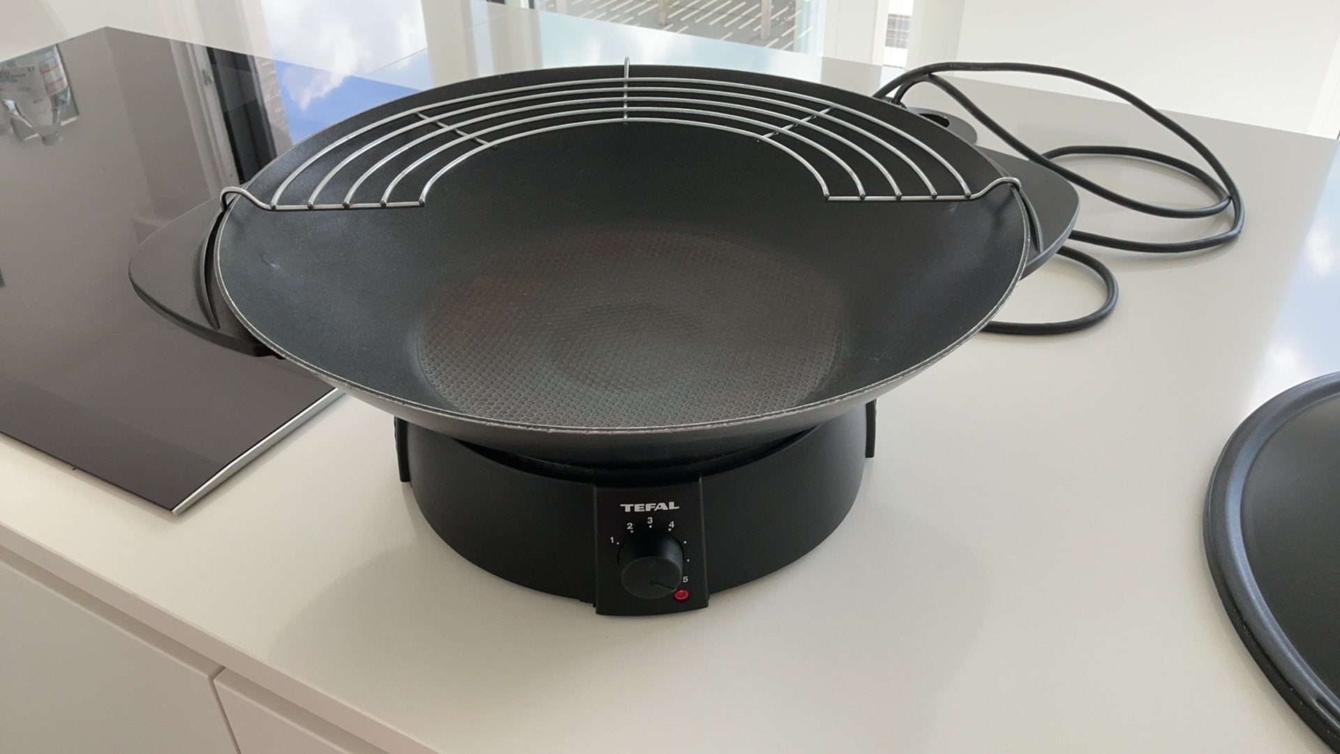 Tefal elektrische wok, Ophalen, Met deksel, Aluminium, Wok