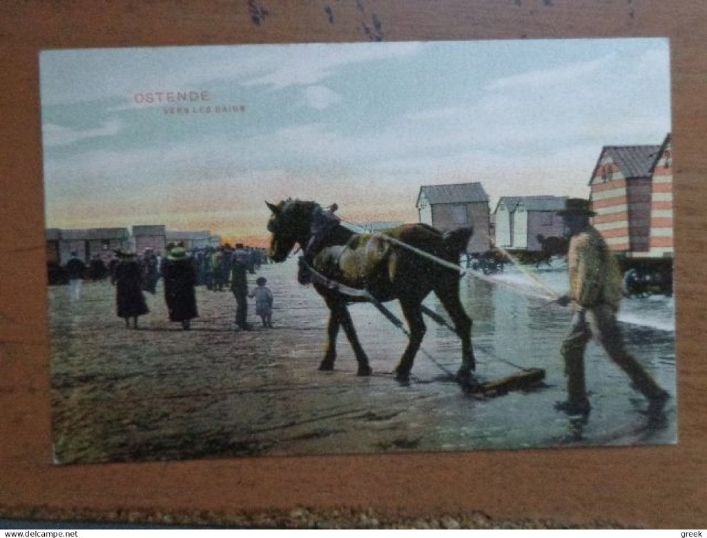 Postkaart Oostende, Vers les bains (paard), Ophalen of Verzenden, Ongelopen, West-Vlaanderen