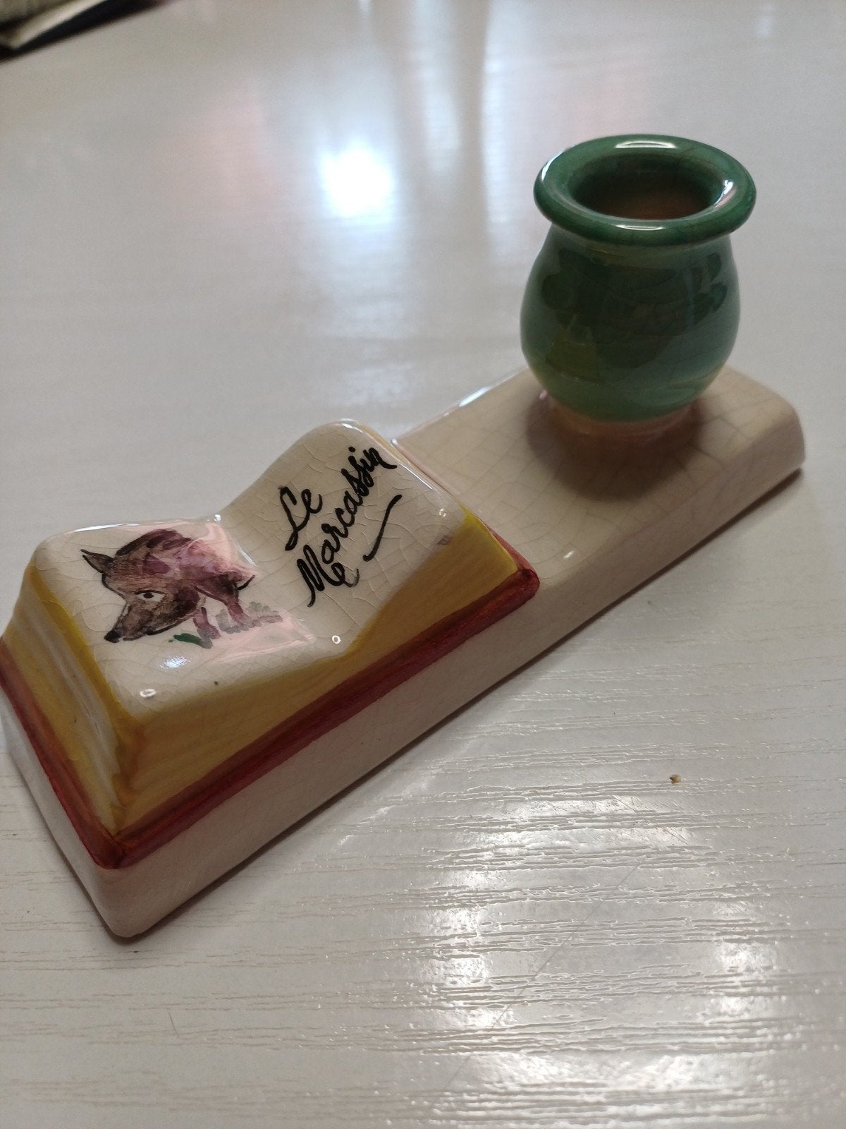 Vintage Vallauris keramiek inktpot le marcasin jaren 50/60, Enlèvement
