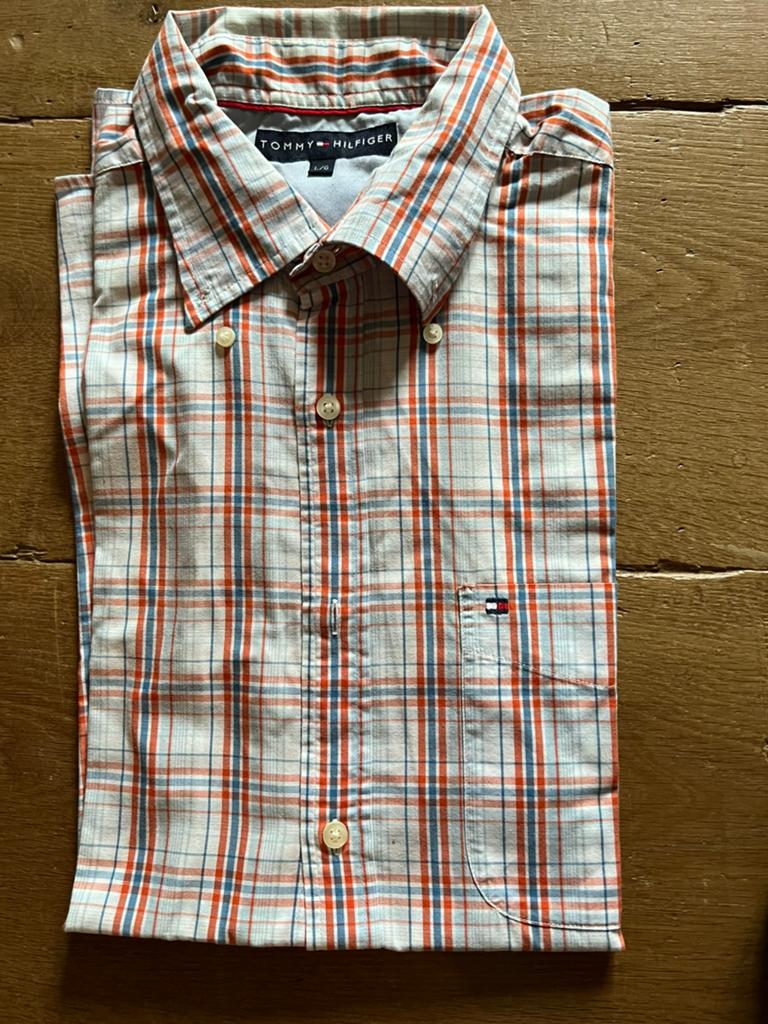 Zomerhemd Tommy Hilfiger large, Kleding | Heren, Overhemden, Ophalen, Zo goed als nieuw, Halswijdte 41/42 (L)