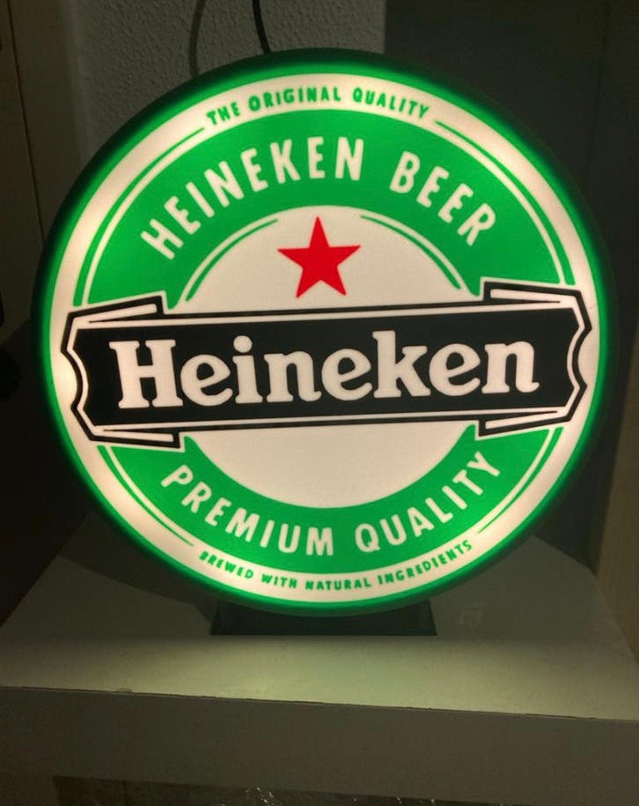 Heiniken Led Reclame 25cm Rond Nieuw, Verzenden, Nieuw, Reclamebord, Plaat of Schild, Heineken