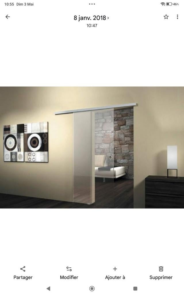 Porte coulissante en verre clair sécurit THYS THYTAN SLIDING, Enlèvement
