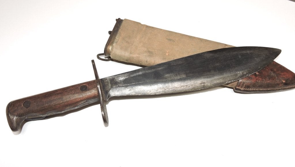 1917-1945 US COUTEAU BOLO américain original + fourreau daté, Collections, Enlèvement ou Envoi, Autres