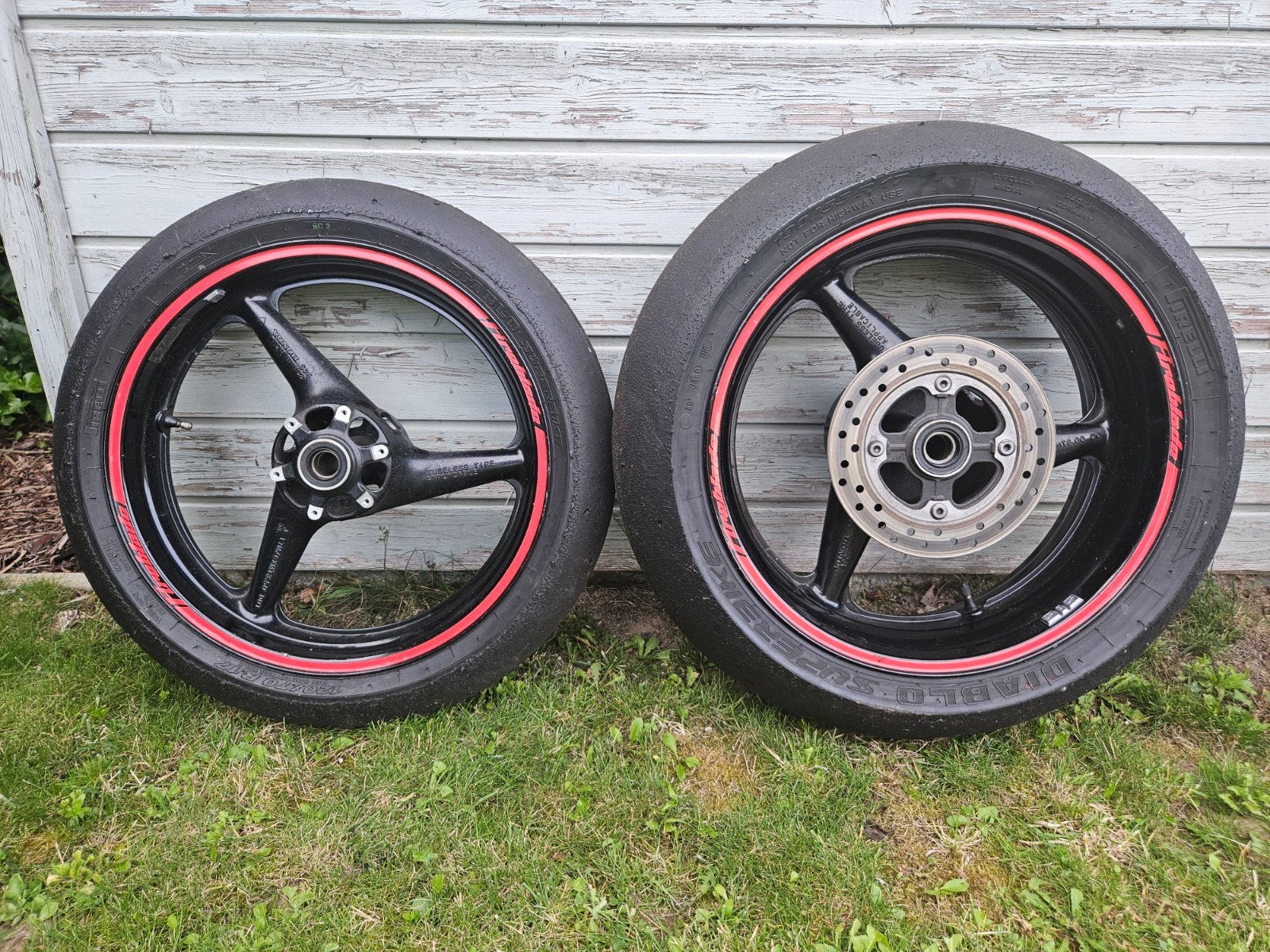 Honda FireBlade sc44 wielen met slicks, Motoren, Ophalen