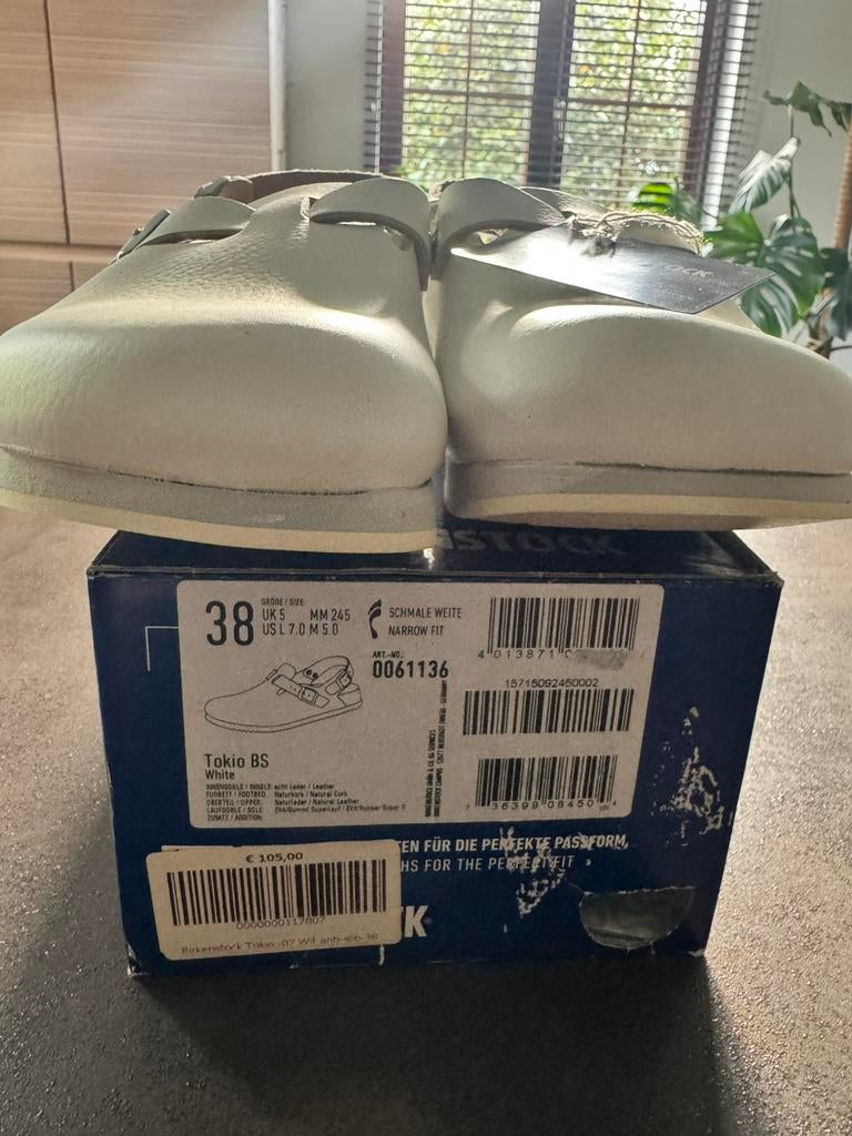 Birkenstock tokio narrow maat 38, Kleding | Dames, Nieuw, Ophalen of Verzenden, Wit, Instappers