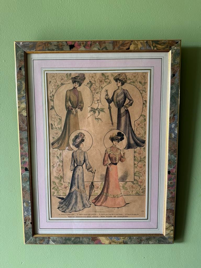 3 cadres de mode ancienne, Maison & Meubles, Enlèvement ou Envoi, Comme neuf