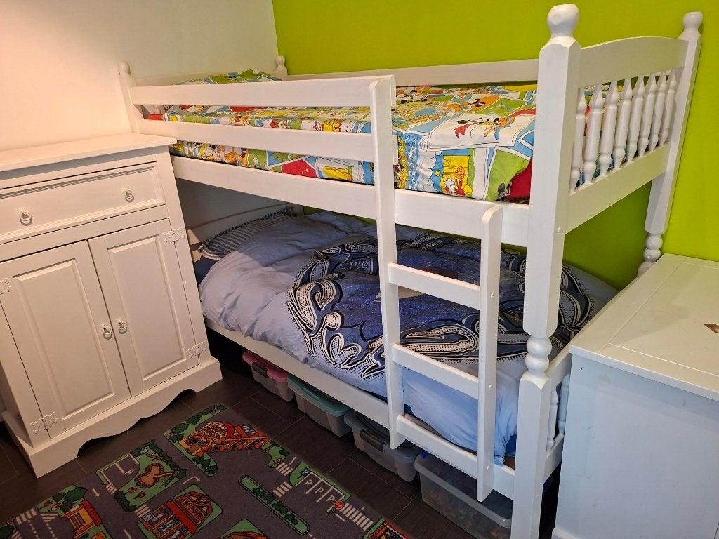 grenen stapelbed, Ophalen, Gebruikt, 90 cm, Eenpersoons