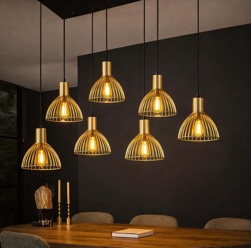 NIEUWE Leitmotiv Hanglampen Lignes Round - Goud 80% KORTING, Huis en Inrichting, Design, Nieuw, Ophalen of Verzenden, Metaal