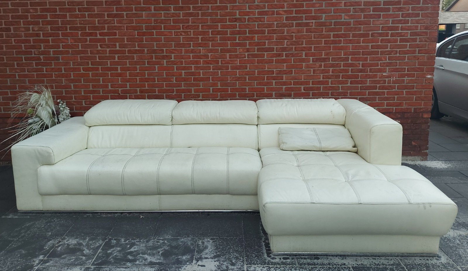 Leren zetel, Huis en Inrichting, Zetels | Zetels, Ophalen, Gebruikt, Hoekbank, 300 cm of meer