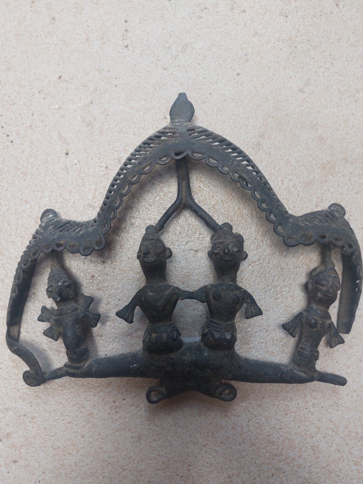 Image religieuse ancienne., Enlèvement, Bronze