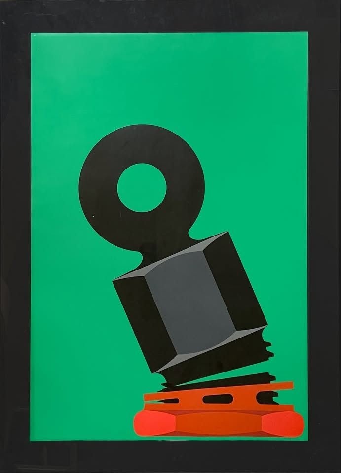 Ingelijst kunstwerk van Jacques Poli - 1970, Antiek en Kunst, Abstract, Zeefdruk, Gelimiteerde oplage, Ophalen of Verzenden