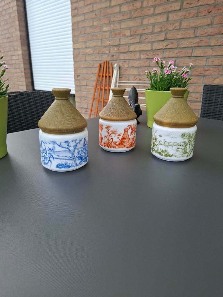 Set van 3 vintage  honingpotten Meli jaren 60/70, Ophalen of Verzenden